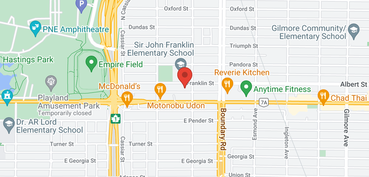 map of 3586 FRANKLIN STREET